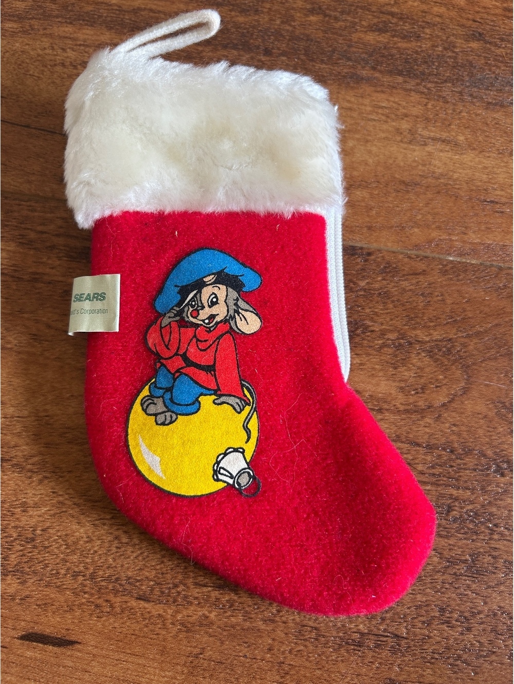 1986 McDonald's & Sears An American Tail Fievel Mousekewitz stocking ornament